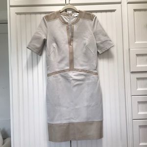Helmut Lang Gray and Tan Dress